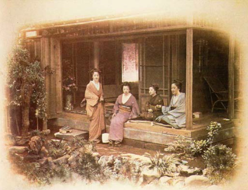 Felice beato teázó a yokohamai yoshiwara negyedben 1860 as évek eleje